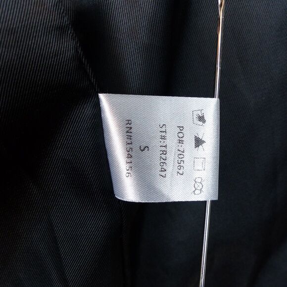 Mod Ref Blazer Womens S Black Twill Longline Open Front Jacket Minimalist Preppy - Picture 10 of 10